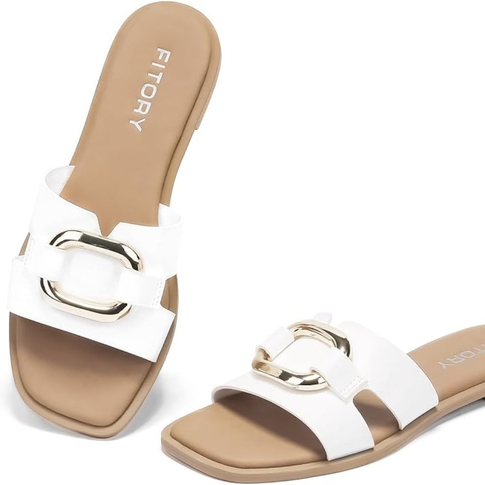 Fashion square open toe slides sandals